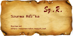 Szurma Réka névjegykártya