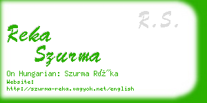 reka szurma business card